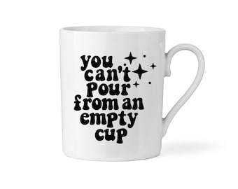 You Can't Pour From an Empty Cup Decal, Vinyl Sticker, Motivational Decals, Inspirational Sticker, Waterproof Sticker, Coffee Mug Decal