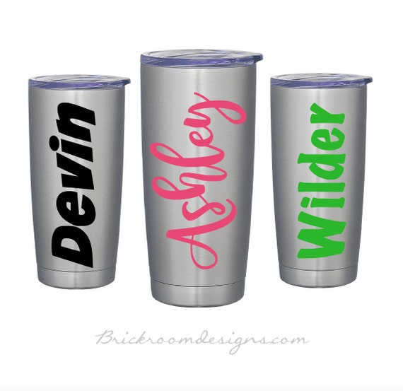 Personalized Name Sticker Vinyl Decal For Yeti Tumbler Water Bottle Cup