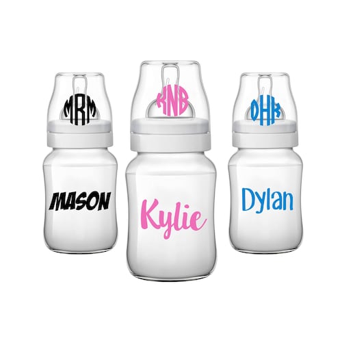 Baby Bottle Name Decals Daycare Labels Personalized Vinyl Etsy