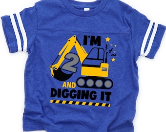 I'm 2 and Digging it 2nd Birthday construction shirt