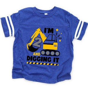 2nd Birthday Boy Shirt: &quot;Digging It&quot; Construction Truck Tee