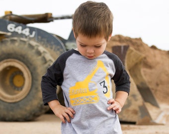 3rd Birthday Construction Digger Shirt