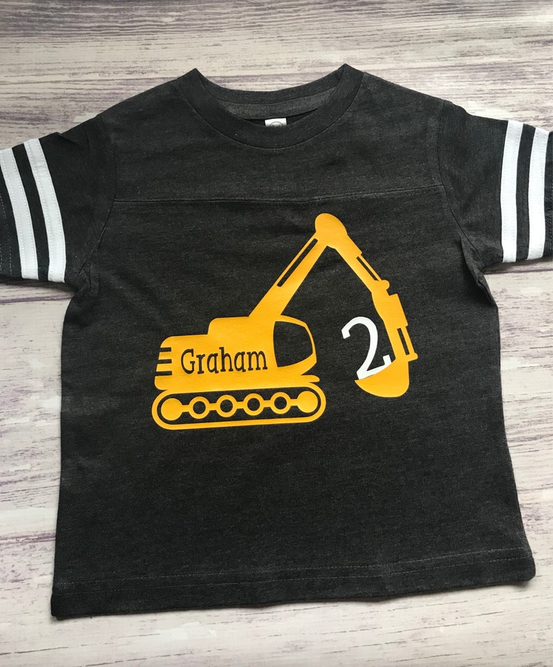 2nd Birthday digger construction shirt image 3