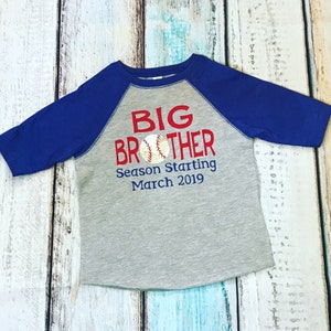Big Brother Season Starting, Big Brother Shirt, Big Brother gift, 2nd Child pregnancy announcement, Baseball Baby Shower