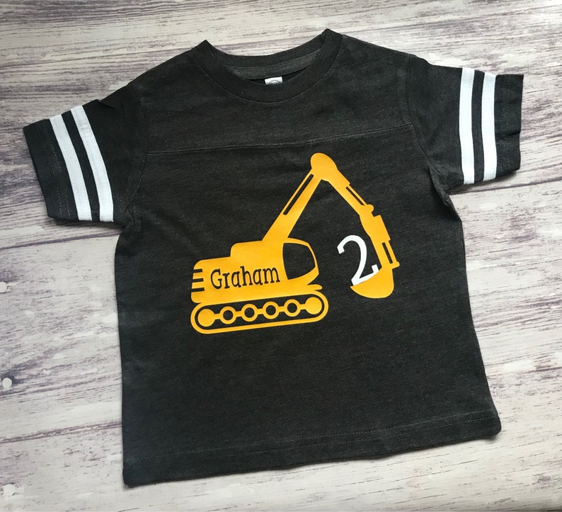 2nd Birthday digger construction shirt image 1