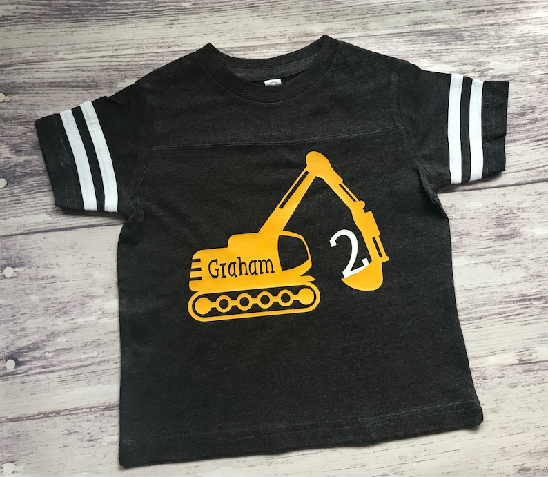 2nd Birthday digger construction shirt image 2