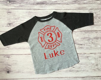 3rd birthday Fire man birthday shirt, Fireman Party, Firetruck Birthday, Boys Birthday Gift