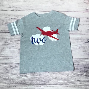 2nd Birthday Airplane Shirt – Two Fly Airplane Party Tee – Toddler Boys Pilot Birthday Shirt – Aviation Theme Birthday Outfit