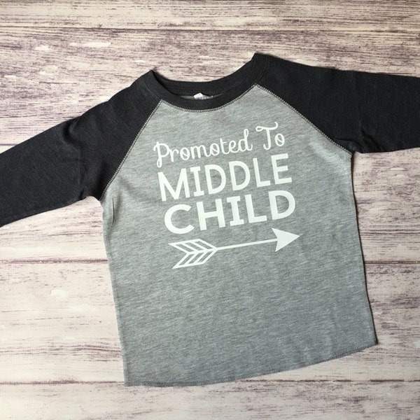 Promoted to Middle Child Shirt: Sibling Announcement Tee