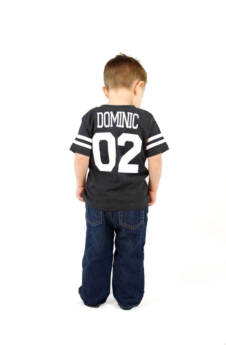 2nd Birthday Football Birthday shirt, Football Jersey Shirt, Gifts for Boys, Custom Football Tee image 3