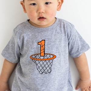 Basketball 1st Birthday Shirt: Custom Jersey Toddler Tee