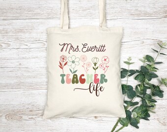 Personalized Teacher Life Tote Bag, Teacher Gift