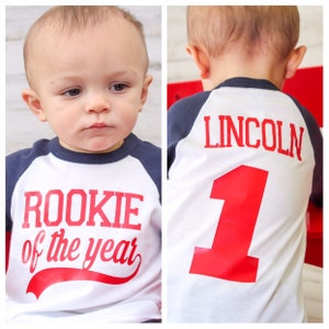 Rookie of the Year First Birthday Shirt, Cake Smash Outfit, All Star Birthday, Baseball Birthday, Gift for 1 year old