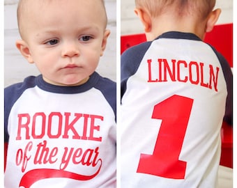 Rookie of the Year First Birthday Shirt, Cake Smash Outfit, All Star Birthday, Baseball Birthday, Gift for 1 year old