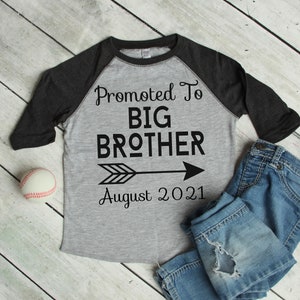 Promoted to Big Brother Shirt with Arrow | Big Brother Announcement Tee | Pregnancy Reveal Outfit | New Sibling Reveal Shirt