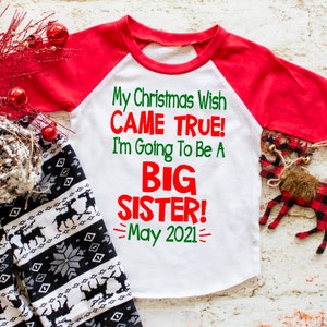 Big Sister Christmas Pregnancy Announcement shirt