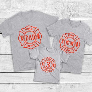 Custom Firefighter Birthday Shirt | 3rd Birthday Family Matching Shirts | Kids Fireman Tee