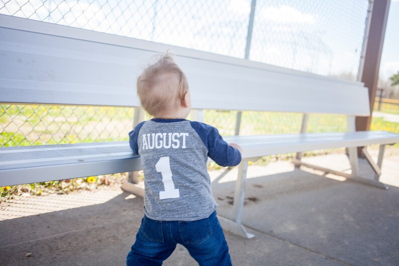 Boys 1st Birthday Baseball shirt image 3