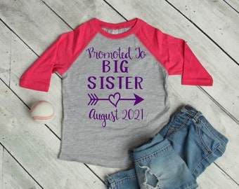 Promoted to Big Sister shirt, Pregnancy announcement shirt, Big Sister Finally, Gift for New Big Sister
