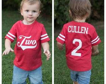 2nd Birthday shirt, Personalized Two Shirt, Sports Jersey Shirt, Gift for Boys