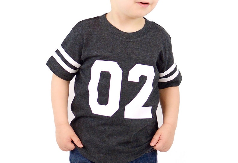 2nd Birthday Football Birthday shirt, Football Jersey Shirt, Gifts for Boys, Custom Football Tee image 2