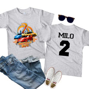 Two Fast Birthday Boy Shirt – 2nd Birthday Race Car Shirt – Toddler Boy Racing Birthday Outfit – Two Year Old Party Tee