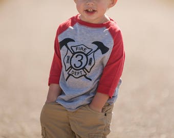 3rd Birthday Fireman shirt, Fireman Party, Fire man birthday shirt,