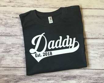 Dad Established Shirt, Father's Day Gift, First Time Dad Gift, Personalized Dad Shirt