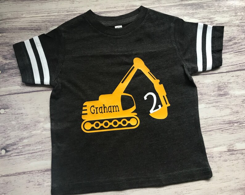 2nd Birthday digger construction shirt image 4