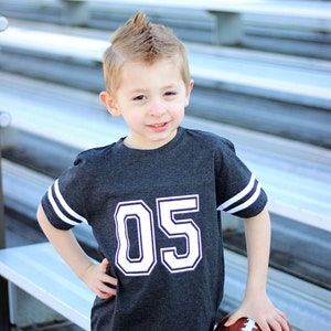 5th Birthday Football Shirt | Five Year Old Birthday Jersey Tee | Touchdown Sports Theme Party Outfit | Football Boy T-Shirt