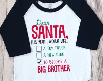 Big Brother Christmas Pregnancy Announcement Shirt | Etsy