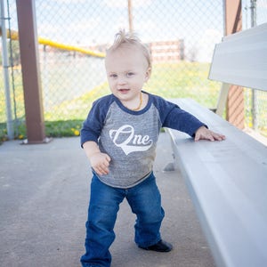 Boys 1st Birthday Baseball shirt image 2