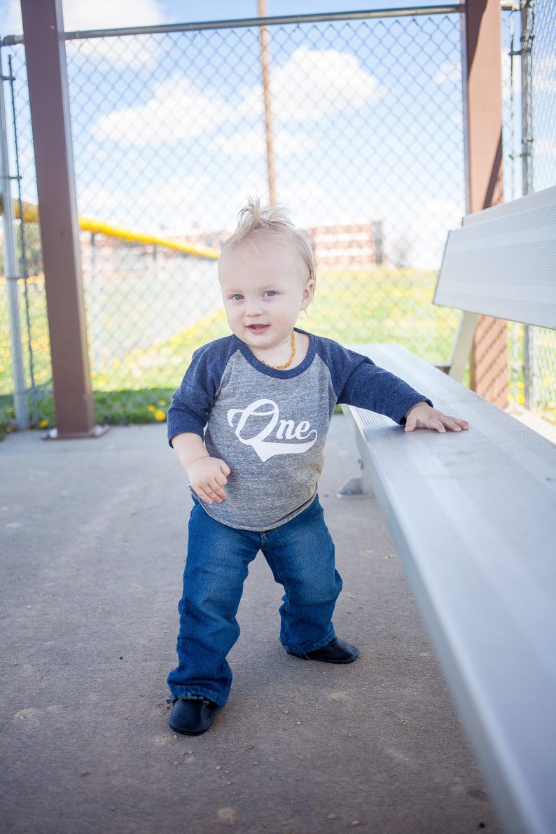 Boys 1st Birthday Baseball shirt image 2