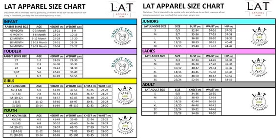 Lat Size Chart