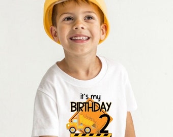 2nd Birthday Personalized construction shirt, Dump truck Tee, Transportation Party Shirt