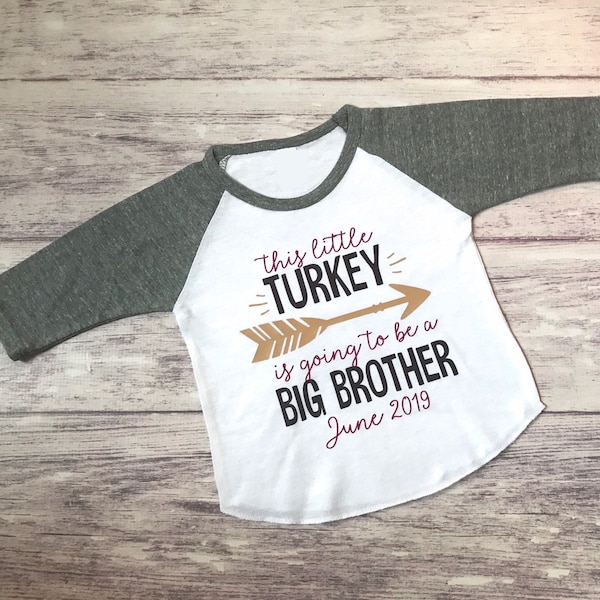 Big Brother Turkey Shirt: Thanksgiving Pregnancy Announcement Tee