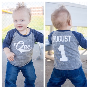 Boys 1st Birthday Baseball shirt image 1