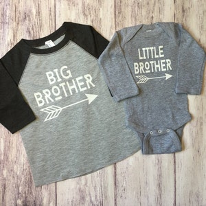 Big Brother and Little Brother Matching Shirts – Sibling Outfit Set – Brother Gift – New Baby Announcement Tees