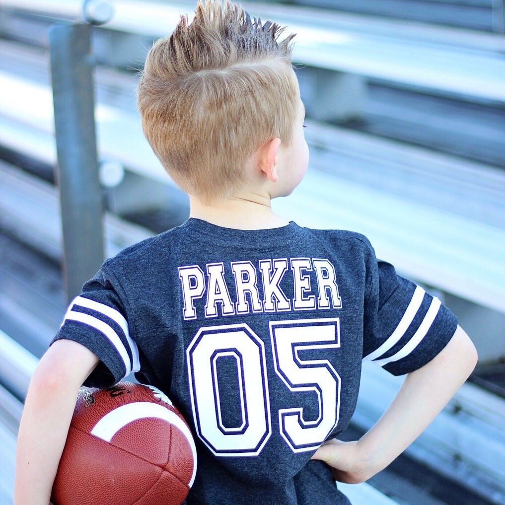 5th Birthday Football Shirt | Five Year Old Birthday Jersey Tee | Touchdown Sports Theme Party Outfit | Football Boy T-Shirt