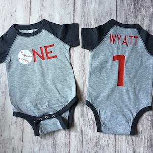 Baseball First Birthday Shirt – ONE Baseball Theme Shirt – 1st Birthday Outfit for Boys – Rookie of the Year Birthday Tee