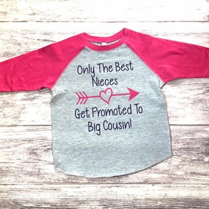 Promoted to Big Cousin Shirt for Girls – Pregnancy Announcement Tee – Toddler Cousin Reveal Outfit – Cute Big Cousin Gift Idea