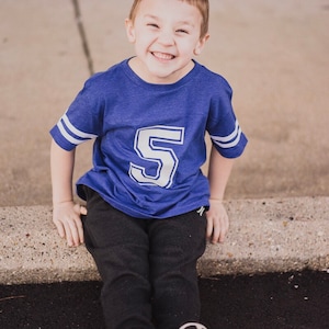 5th Birthday Football Shirt | Fifth Birthday Sports Jersey Tee | Toddler Boy Football Party Outfit | Game Day Birthday T-Shirt