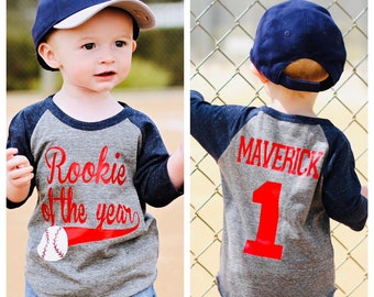 Rookie of the Year Shirt, 1st Birthday Baseball Shirt, Gift for 1 year old, Cake Smash Shirt