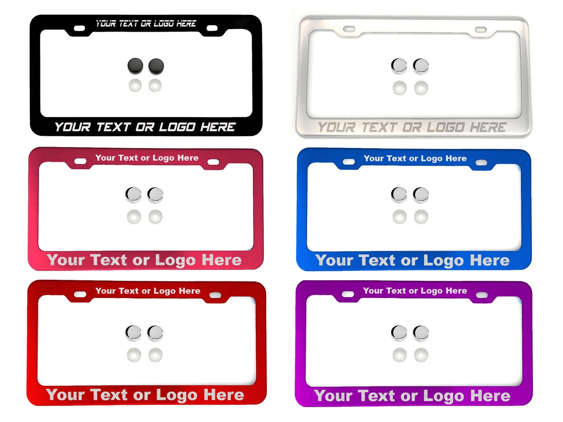 Custom License Plate Frame Laser Engraved on High Quality Etsy