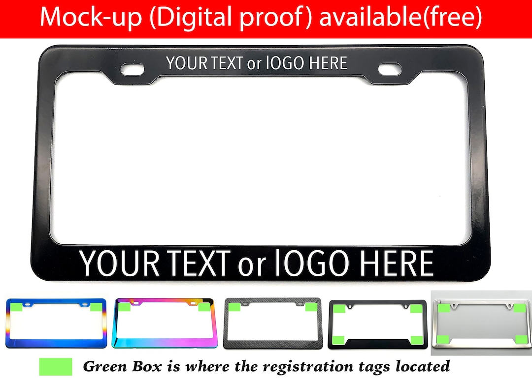 Personalize Laser Engraved License Plate Frame, Custom License Plate