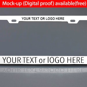 Personalize License Plate Frame Laser Engraved on High Quality Stainless Steel - Your Custom Message Here, License plate frame