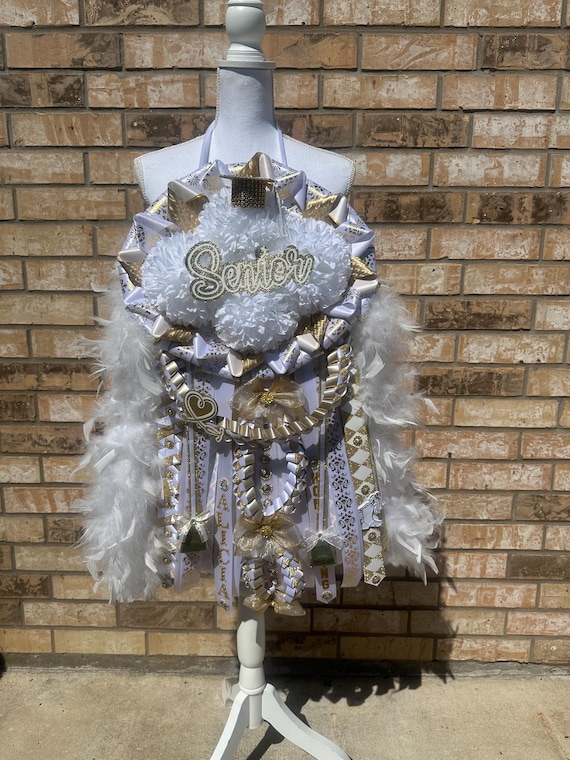 Custom Homecoming Mum: Quad Flower, Deluxe/ultimate, 18”, 24