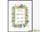Psalm 46 5 God Is Within Her, She Will Not Fall Bible Verse Art Print
