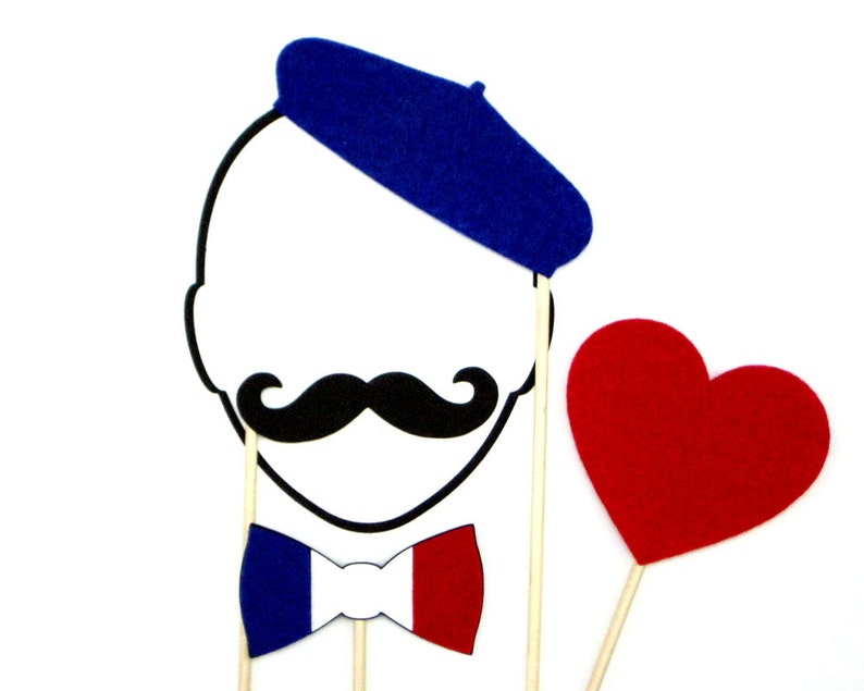 French Photo Booth Props Paris Photo Booth Durable Felt Etsy