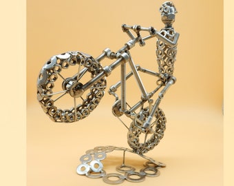 Fatbike Metallskulptur, Crossbike, Fahrradskulptur, Fahrradkunst, Recycling, Fatbikeskulptur, Radfahrergeschenk, Fahrradgeschenk